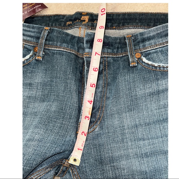 7FAM Flynt Boot Cut Mid-Rise Jeans - 32, rhinestone pockets - Picture 9 of 12